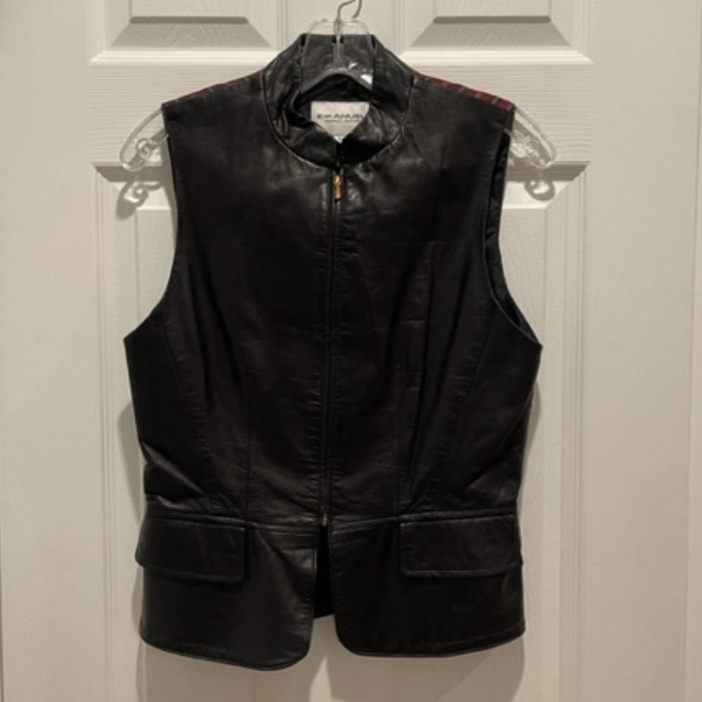 Emanuel - Leather Vest in Black